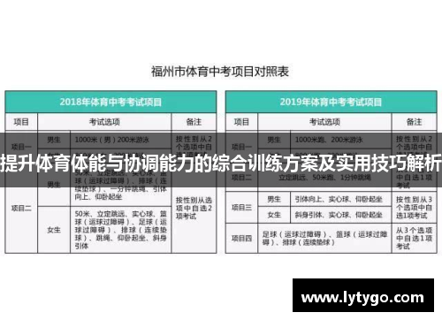 提升体育体能与协调能力的综合训练方案及实用技巧解析